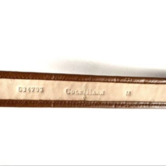 Cole Haan Brown Basket Weave Leather Belt Classic Boho Adjustable Size Medium